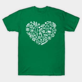 Merry Christmas Floral Christmas Sweatshirt christmas 2021 gift ideas - Christmas Heart T-Shirt